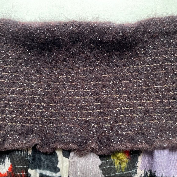 Free People Mini Skirt Boho Multicolor Leopard Leaf Patchwork Panels - Picture 4 of 10